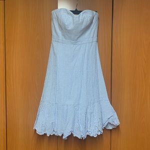 J crew Seersucker strapless dress